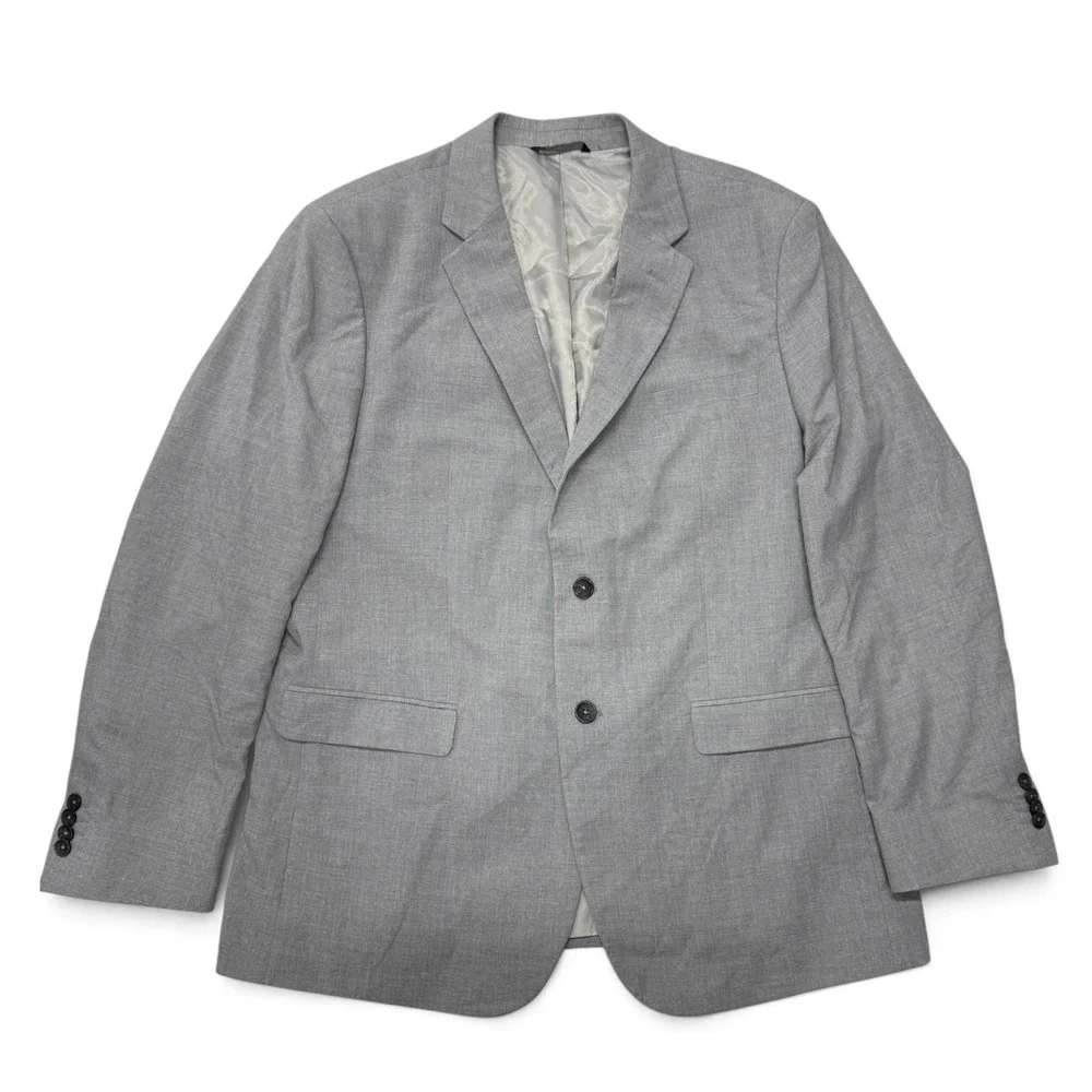 Banana Republic Mens Tailored Fit Suit 46R 38x30 Light Heather Grey 2 Piece Set